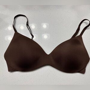SKIMS Brown Wireless Bra with Smooth Molded Cups